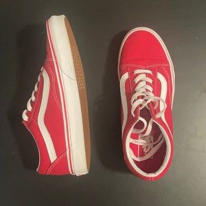 vans low sneakers red/white